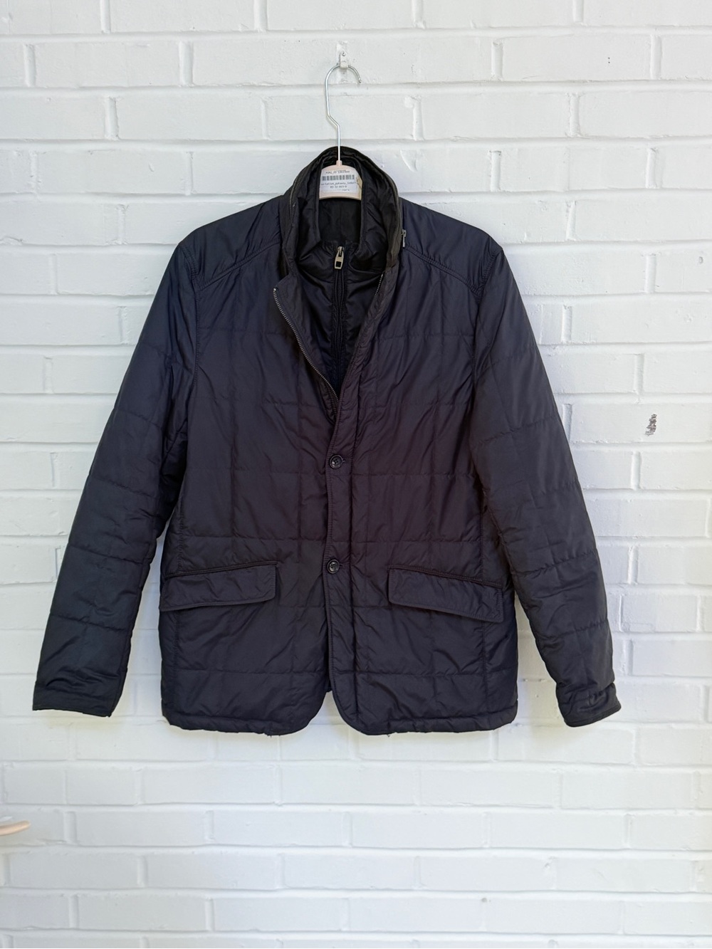 Zara Men’s Quilted Jacket with Removable Zip-In Bib
